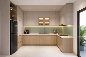 Tủ bếp gỗ công nghiệp hiện đại tại Biên Hòa Đồng Nai do NEWHOME thi công